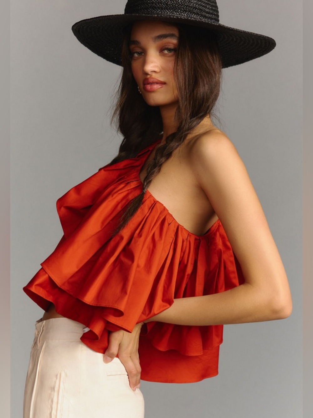 Ronny Kobo One-Shoulder Top